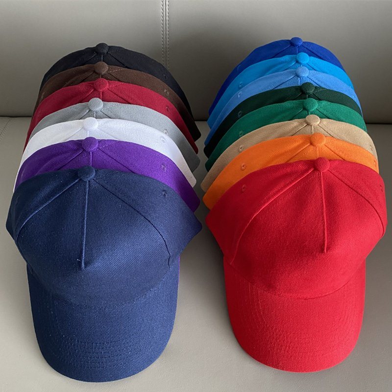 100% cotton 5 panels basic model plain baseball hat cap