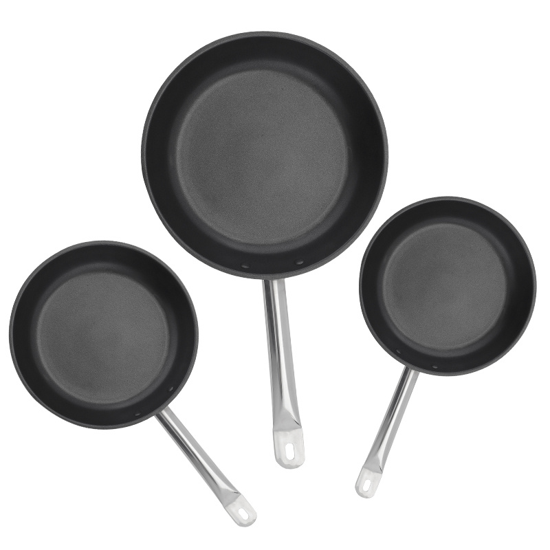 Daosheng in Stock Home Kitchen Hotel 3-Ply Base 304 Stainless Steel Fried Steak Skillet Egg Nonstick Frying Pan