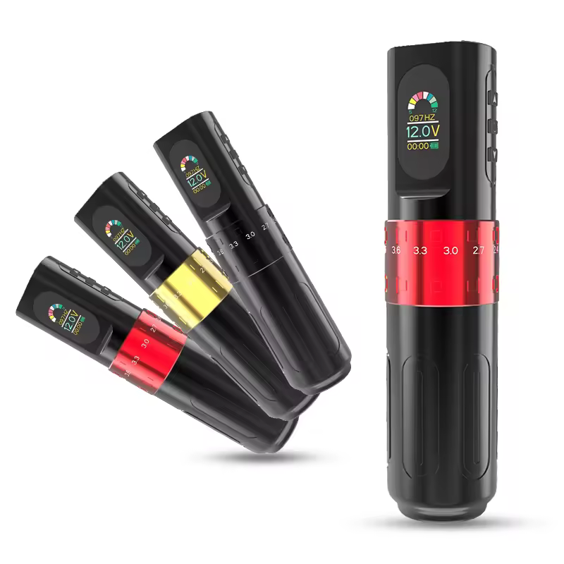 Adjustable 2.4-4.2mm Stroke Wireless Tattoo Machine 2pcs Battery Tattoo Pen Machine Oled Digital Display Tattoo Gun Rotary