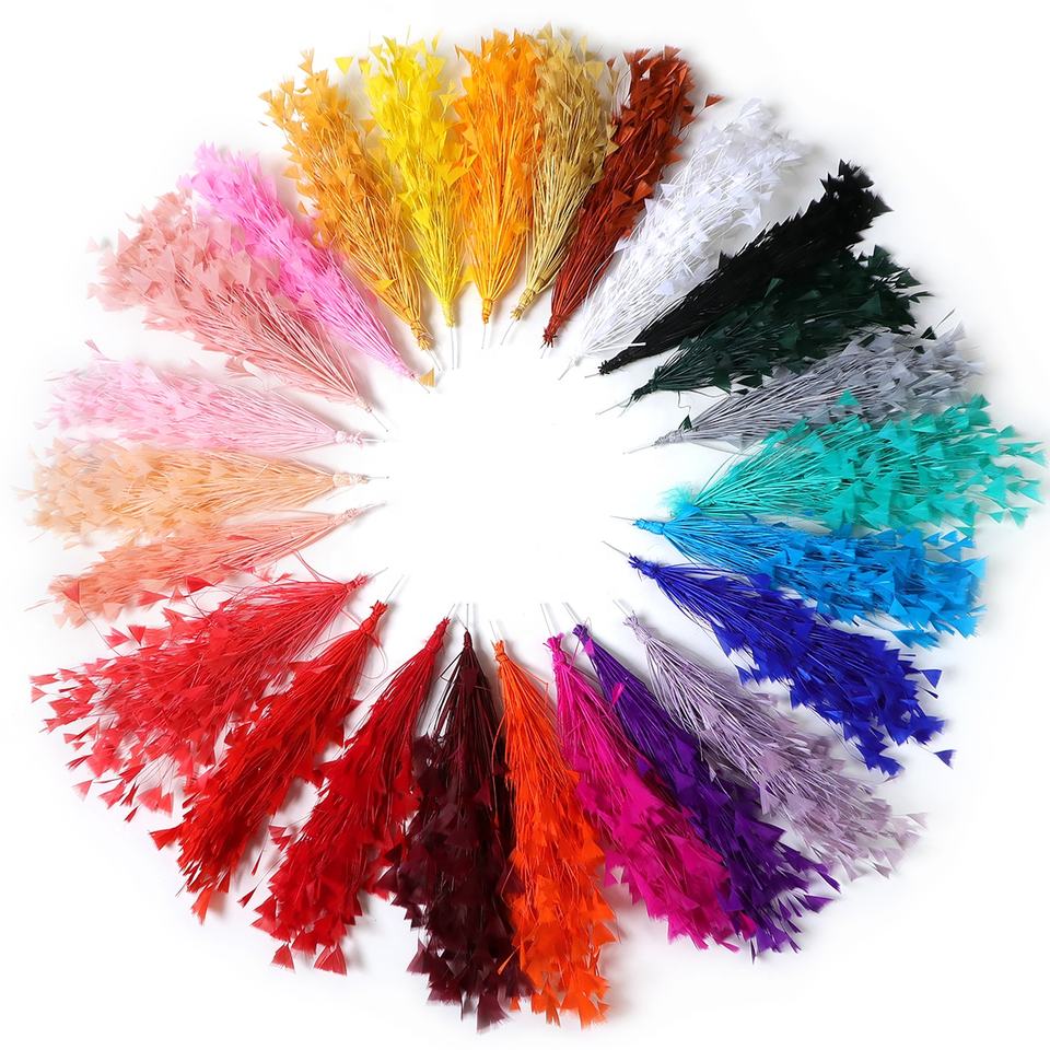 Colorful Stripped Triangle Shaped Turkey Feathers Hair Accessories Artificial Feathers Flowers for Crafts Home Party Decoration