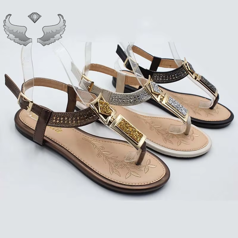 Factory Price Leather Casual Flat Heel Womens Shoes Sandals for Women and Ladies Comfortable Latest Design