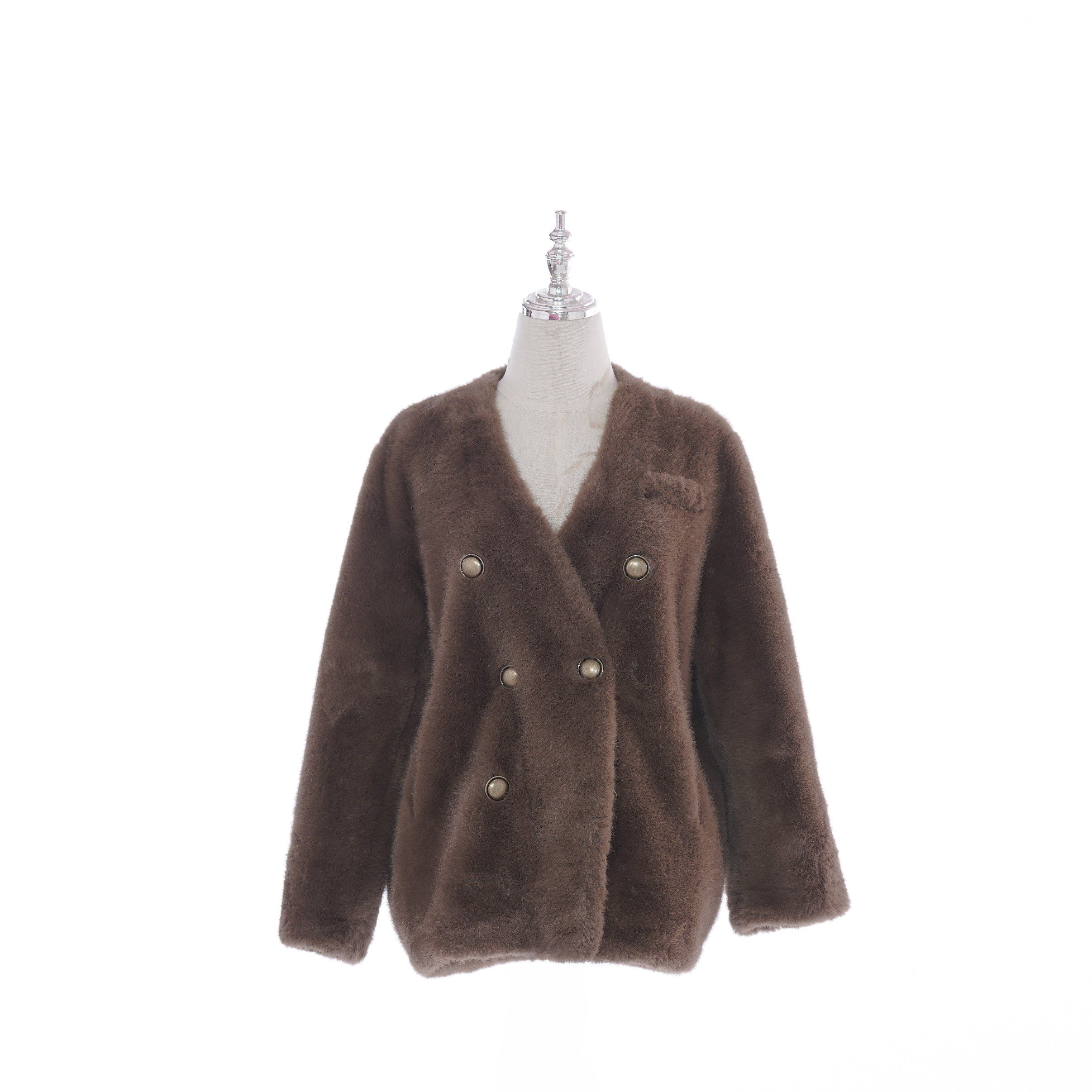 New Women's Mink Plush Coat: Premium Thickened Overcoat