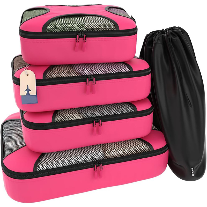 Premium Mesh Laundry Travel Bag - Odor-Resistant Packing Cube System with Dual Compartments