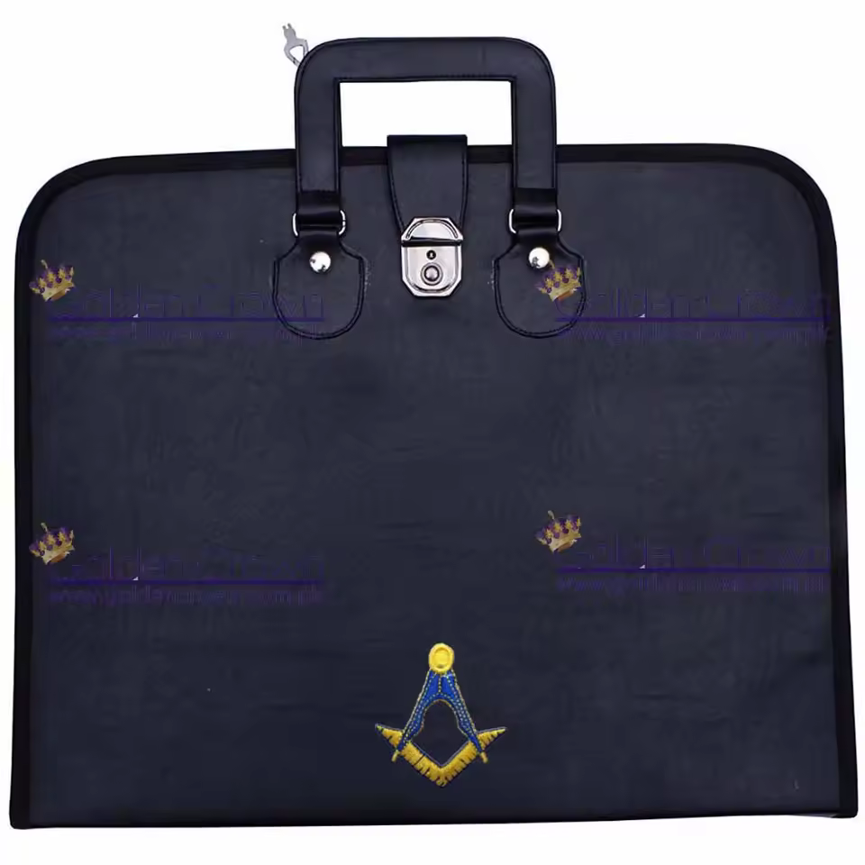 Wholesale Masonic Regalia Square Compass Embroidered Mm/mw File Cases Hard-handled Paper Folder By Masonic File Case Supplier