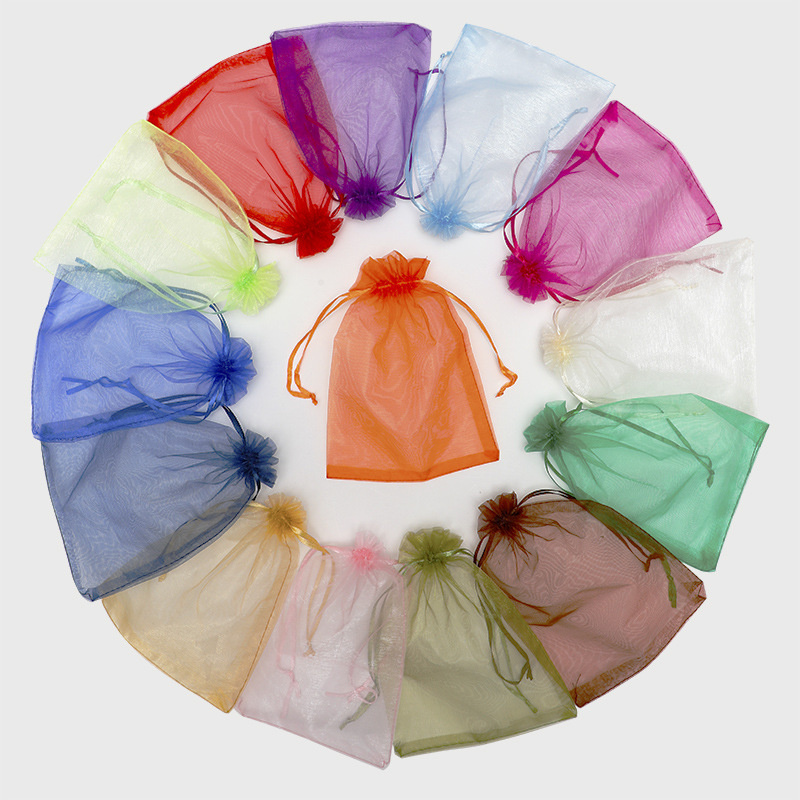 Elegant 100PCS Chiffon Organza Drawstring Gift Bags for All Occasions