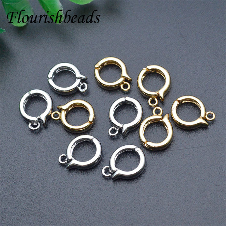 Nickel-Free Anti Fading 18K Gold Silver Plated Metal Brass Round Buckle Clasp