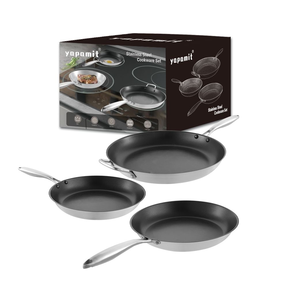 Wholesale 32 Cm Stainless Steel Non Stick Commercial Kitchenware Frying Pan