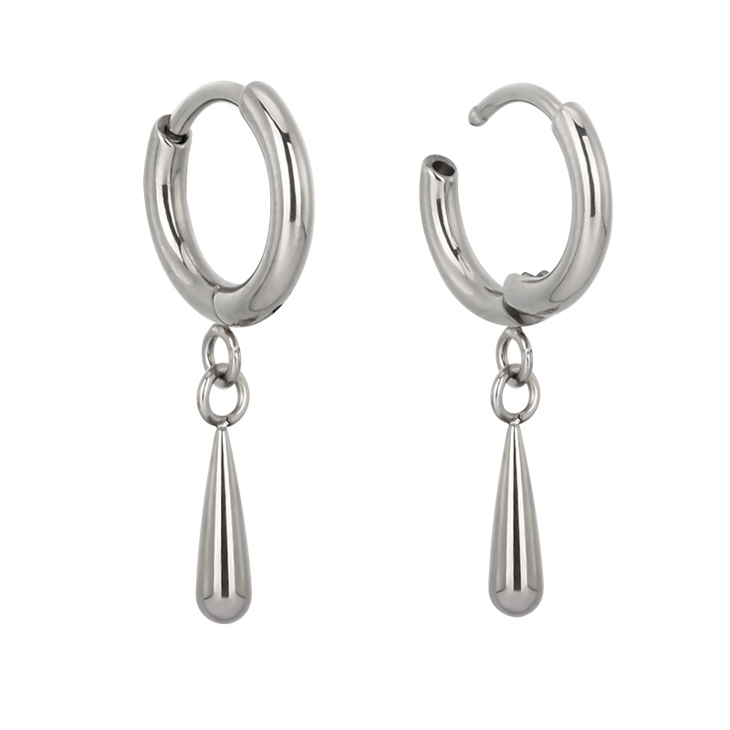 Ready to Ship Titanium Earring with Tear Drop Dangle Ear Rings
