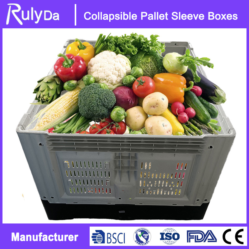 1200X1000X810mm Cheap Price Foldable Heavy Duty Collapsible Large Bin HDPE Large Bulk Container Folding Plastic Pallet Box for Fruits/Vegetables