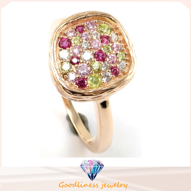 Special Design Fashion Jewelry Color CZ Silver Ring for Women
