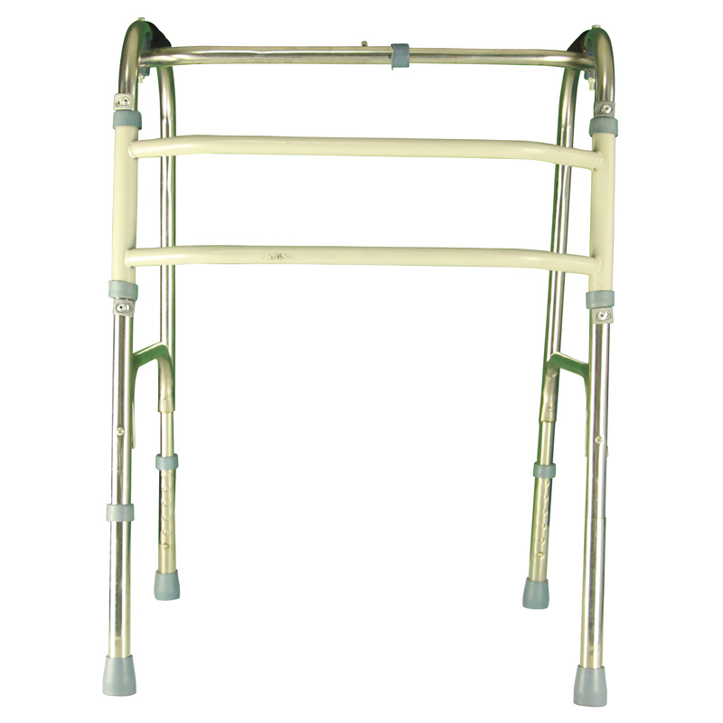 Stainless Steel Folding Walking Aid with TPR Material Handle and Rubber Foot Pad