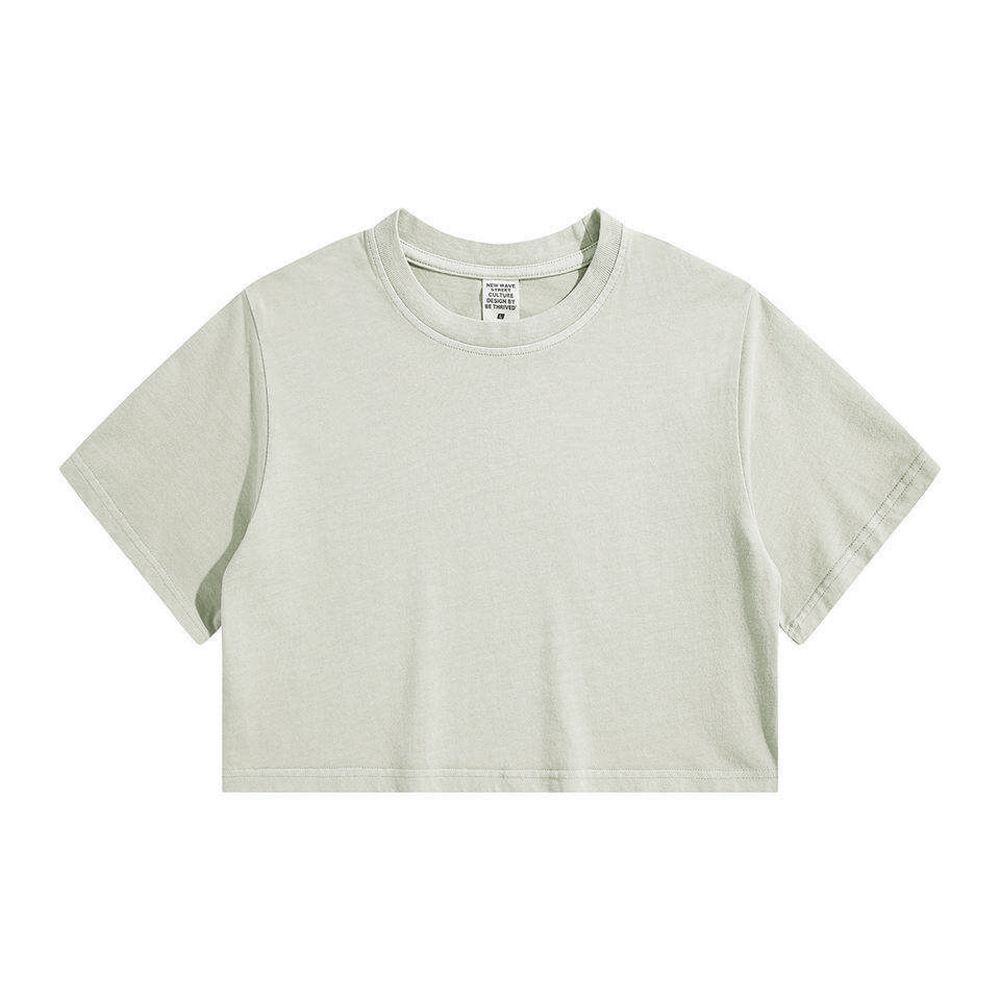 2024 Summer 100%Cotton T Shirt Women Color Solid Soft Female Tees Casual Oversized Plain Short Sleeve Women Crop Tops T-Shirts