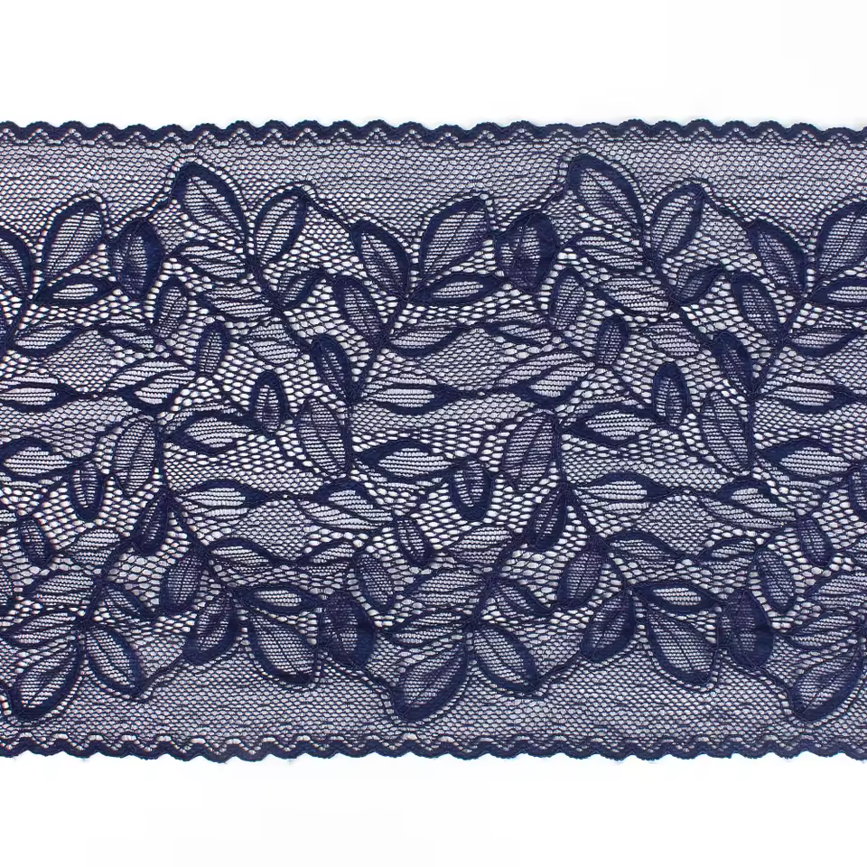 Professional Suppliers Stretch Lace Trim Elastic Lace Fabric For Lingerie Decorative Lace Warp Knitting Customized Flower Tirm
