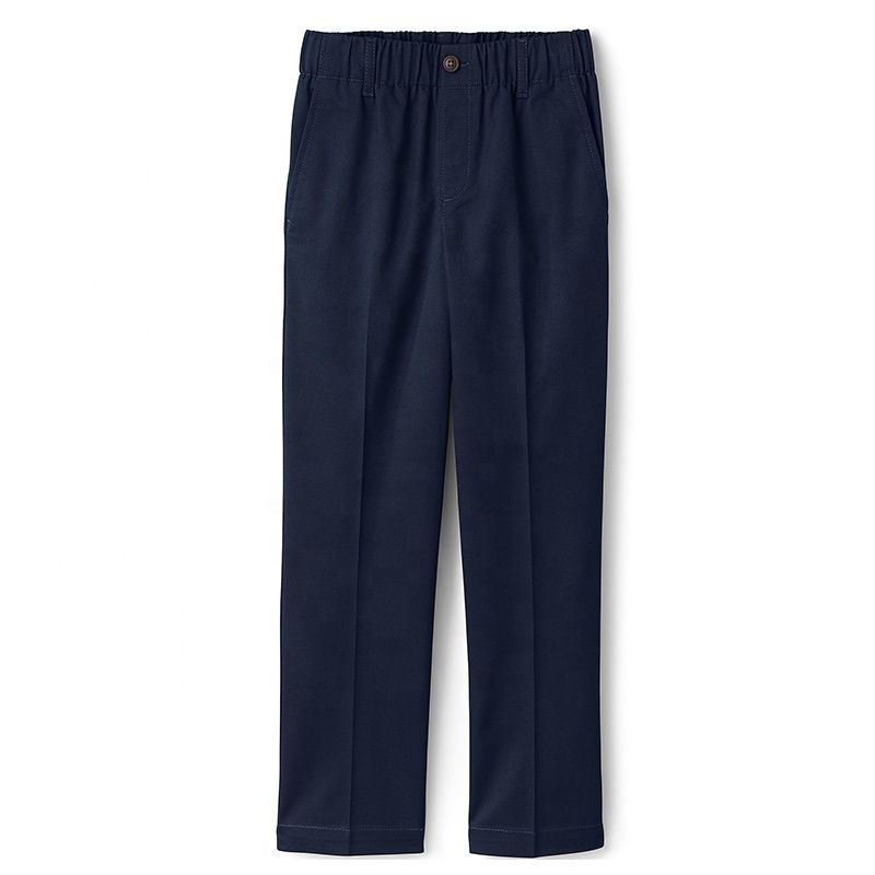 Chino Pants with All Round Elastic Waist Student School Long Trousers