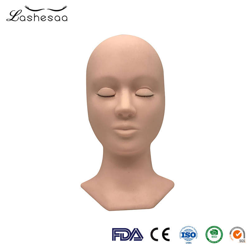 Mengfan China Lash Dummy Head Ultra Beauty Professional Training Grafting Silicone Makeup Mannequin Head with Eyelids for Eyelash Extension Practice