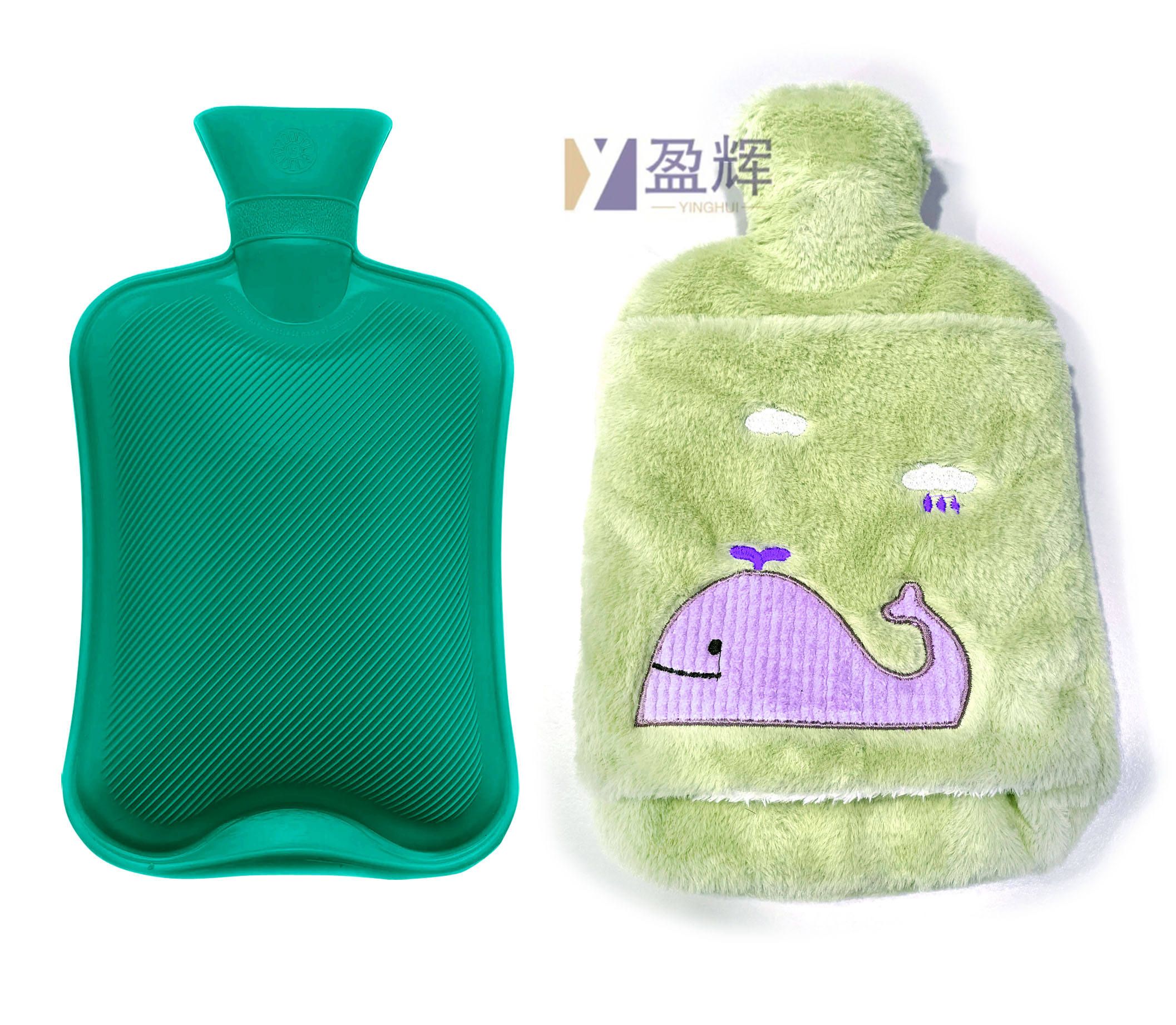Wholesale Rubber Warm Water-Filling Hot Water Bottle 1oooml Hot-Water Bag with Soft Plush Cover
