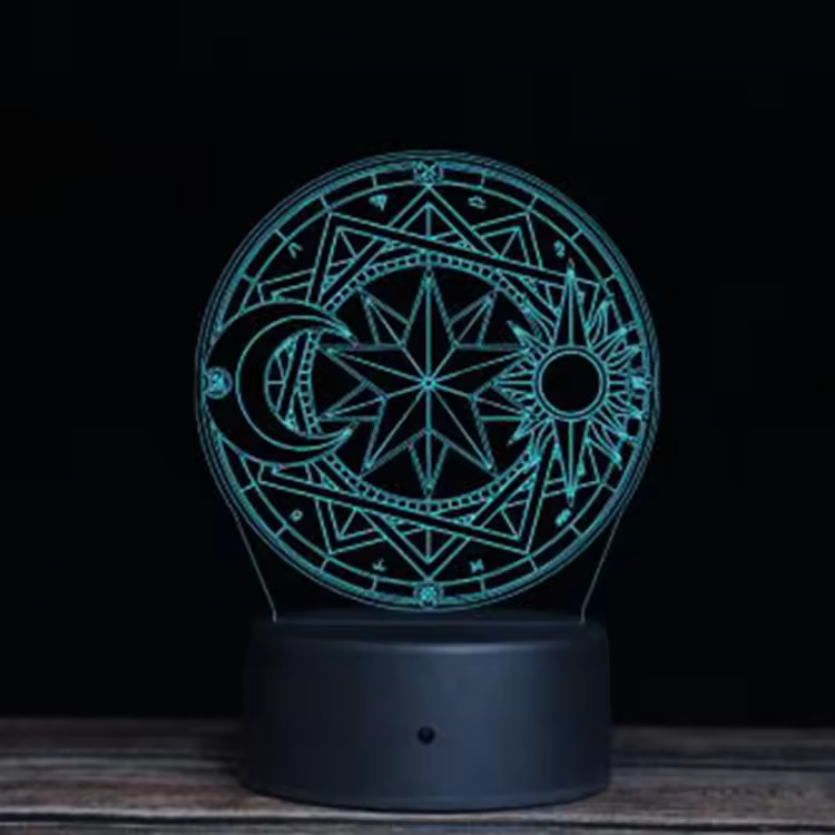 7 Color Changing Lighting Optical Illusion Desk Led 3d Night Light Illuminated Fixtures 3d Visual Lamp