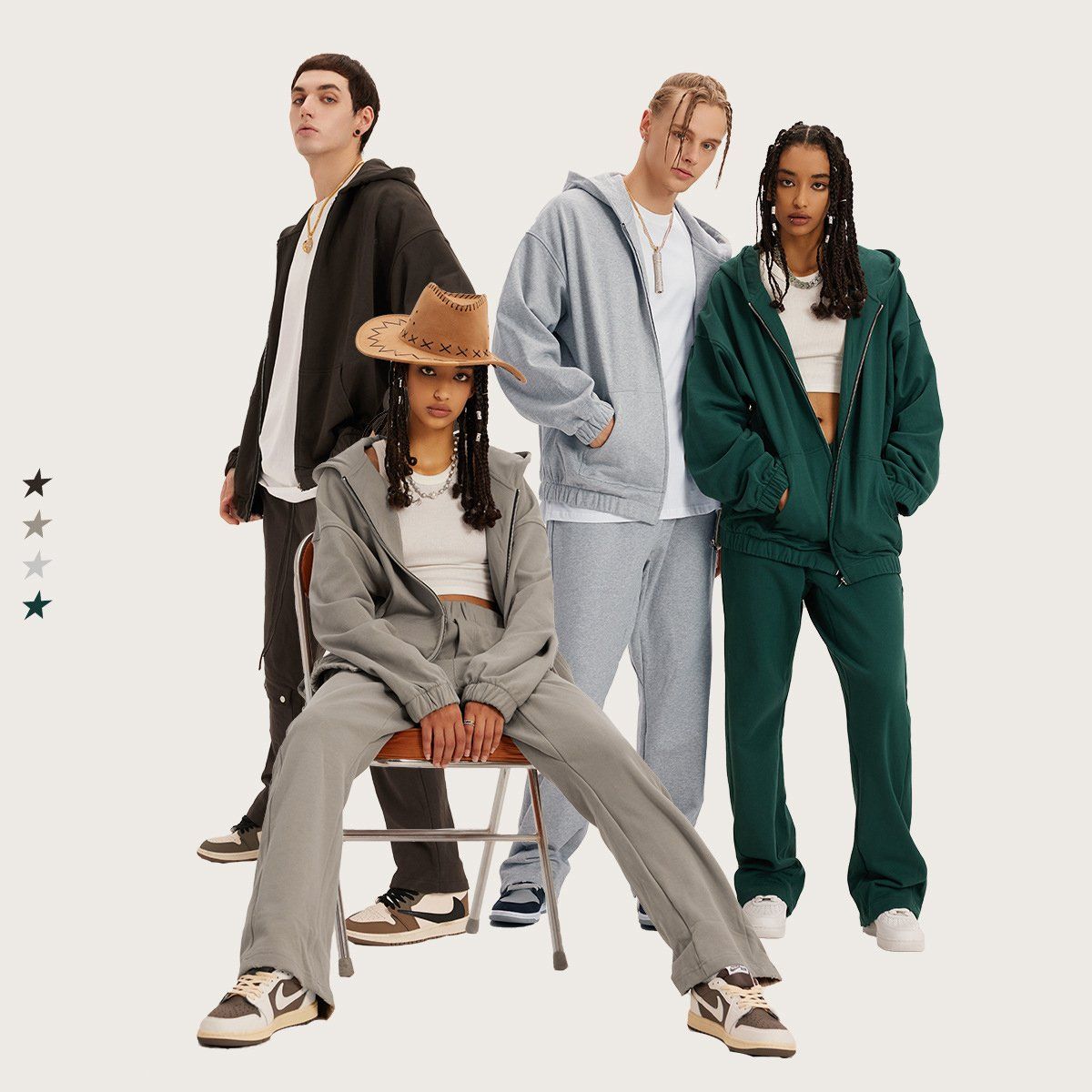 Drop Shoulder Designer Gym Zipped 100% Cotton Heavy Weight Puff Print Cropped Zip up Hoodie Men Blank High Quality