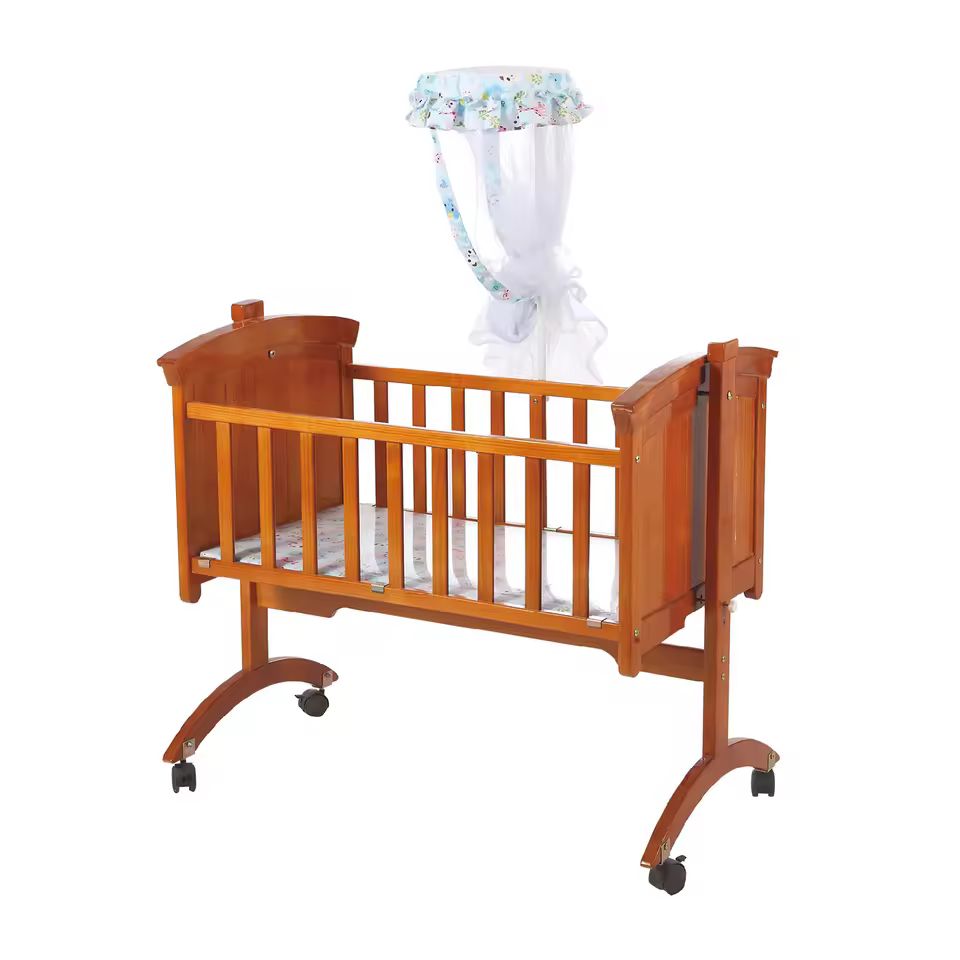 Modern Multi-functional Solid Wood Baby Furniture New Born Cribs Cot Bed Safe For School & Bedroom Use