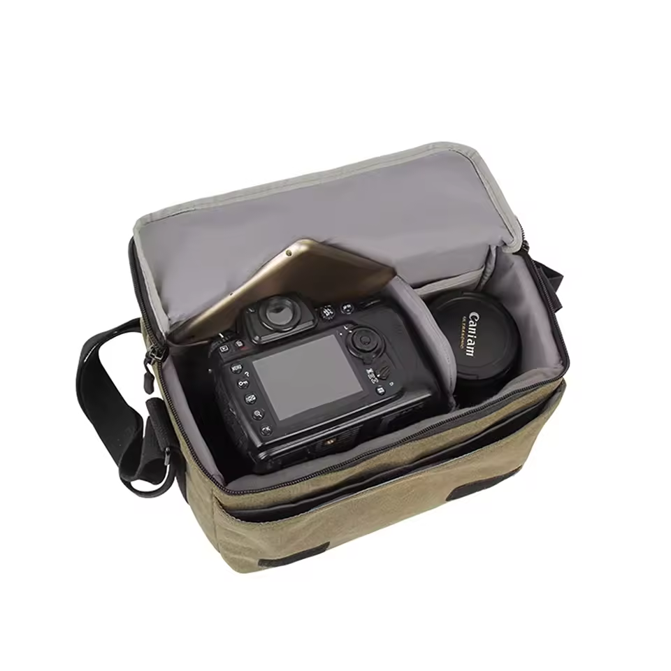 Camera Bag Vintage Canvas Shoulder Messenger Bag For Drone Dslr Camera Case For Travel Water Resistant