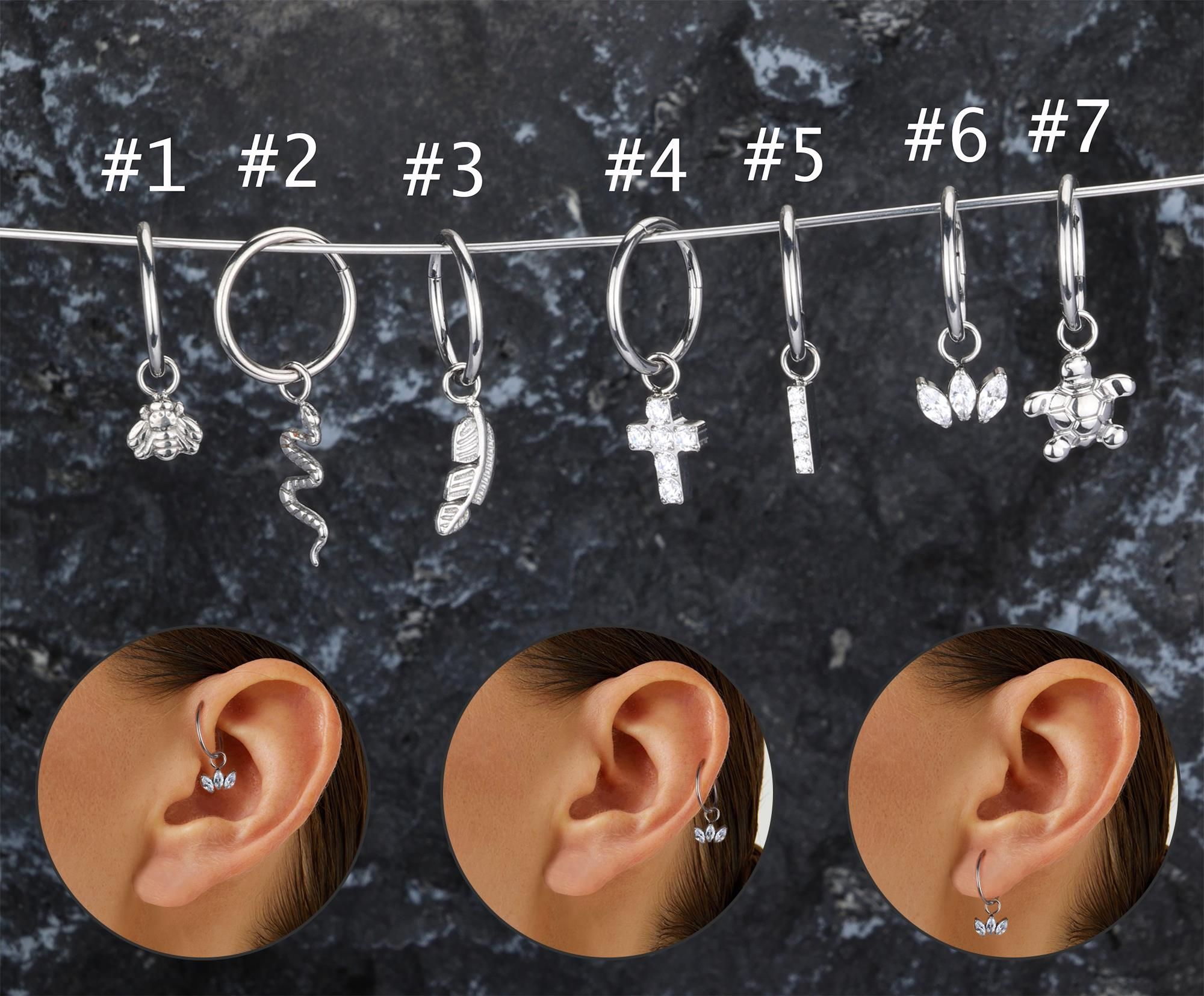Dangle Nose Ear Tragus Body Earring Body Piercing Jewelry Titanium