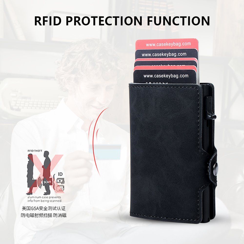 2024 Hot Sale Automatic Pop up Credit Card Holder Wallet for Men