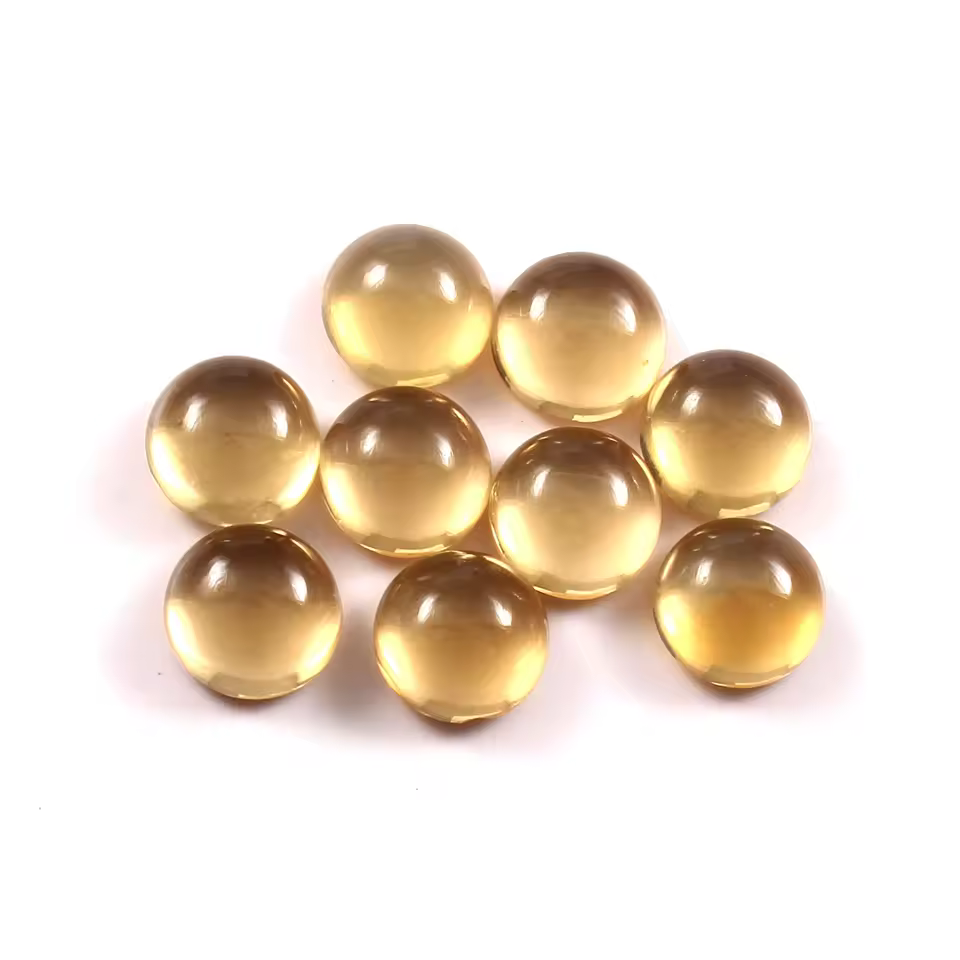8x8mm Aaa Yellow Natural Citrine Round Cabochon Excellent Cut Semi-precious Handmade Loose Gemstone Jewelry Making Wholesale Lot