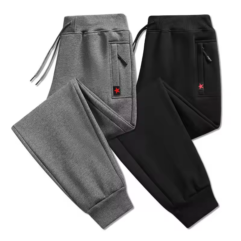 Spring And Autumn Sweatpants For Men Made Of Cotton,Elastic,Loose And Long Cuffed Pants And Flat-bottomed Sold Directly