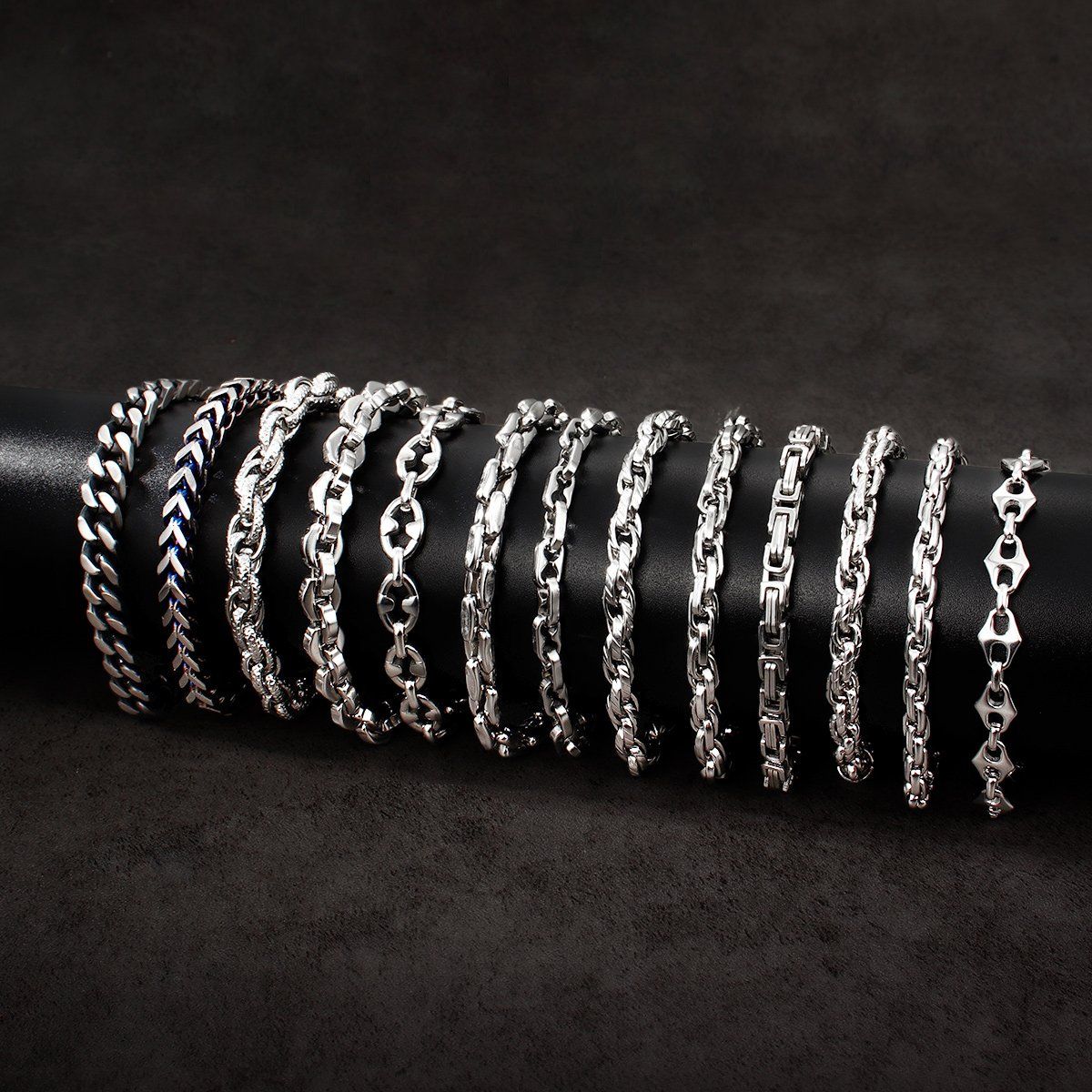 Men's Street Style Accessory Stainless Steel Hip-Hop Charm Bracelet Multi-Layer Thick Cuban Chain Factory Wholesale