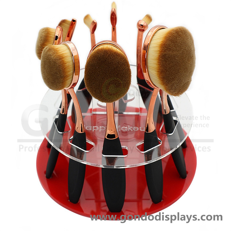 Kd 10PCS Toothbrush Type Makeup Brush Circular Display Rack