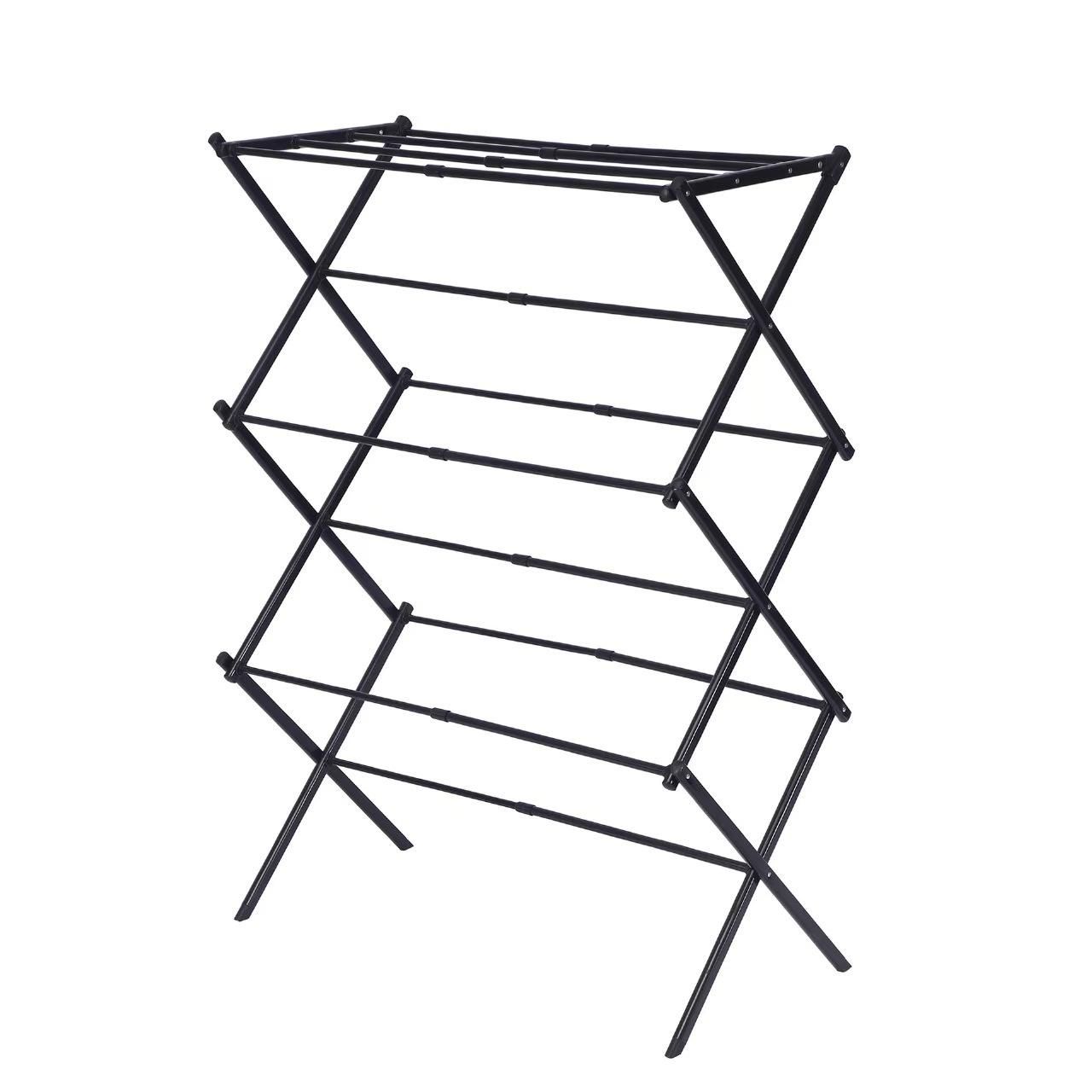 3 Tires Dry Cleaning Folding Floor-Standing Clothes Drying Rack
