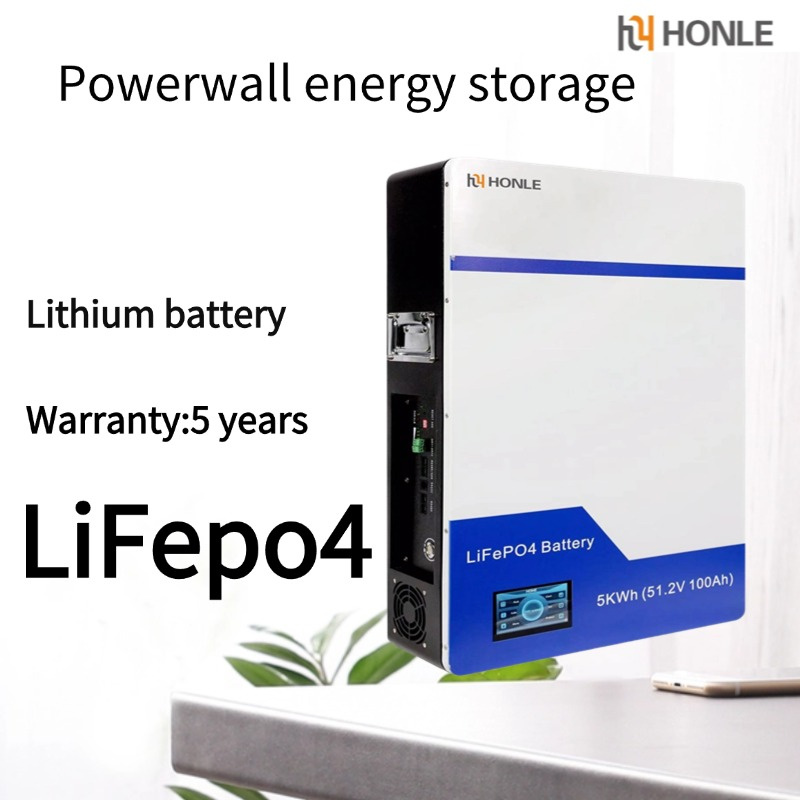 Honle 2024 51.2V 100ah 200ah LiFePO4 Powerwall Battery for Solar Power System Lithium Cell for Home Use Portable Power Station