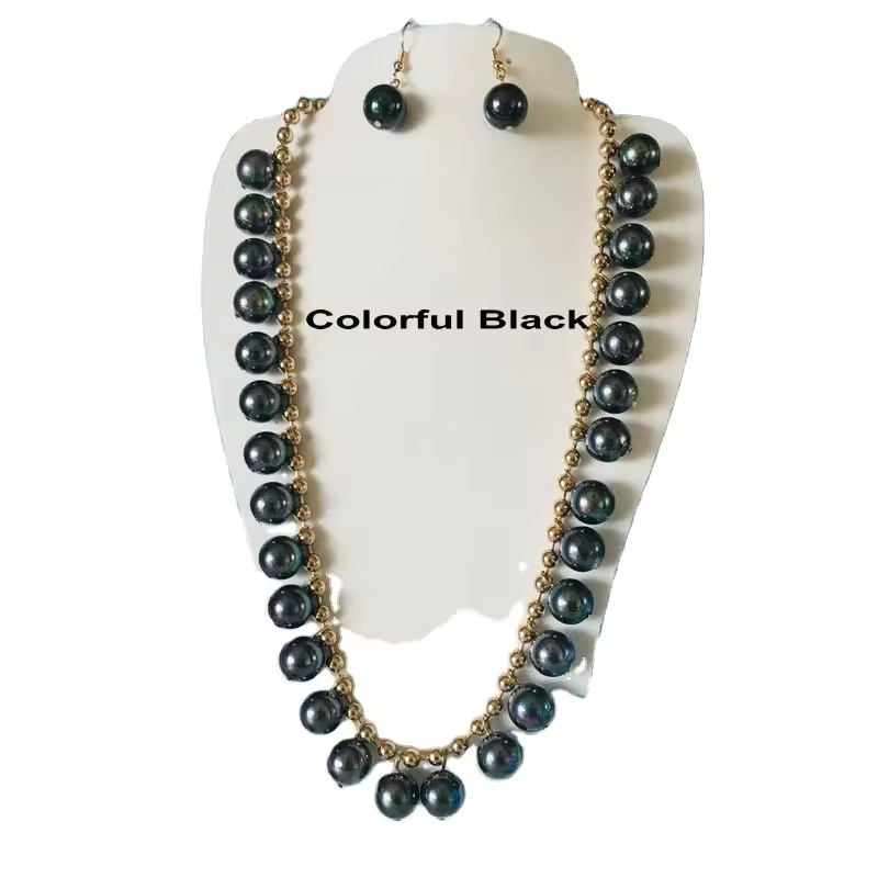 Hawaiian Pearl Set Hook Drop Earring Different Colors Ready To Ship Samoan Polynesian Jewelry Gold Filled Long Chain For Woman