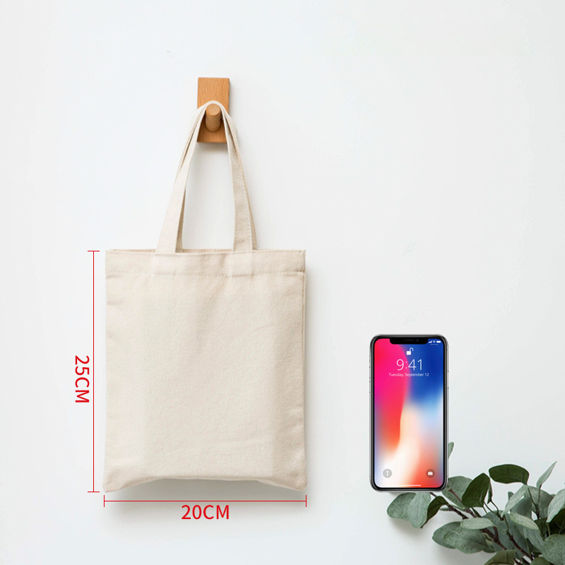 Promotional Blank Plain Canvas Bags in Stock Reusable Shopping Cotton Tote Bags