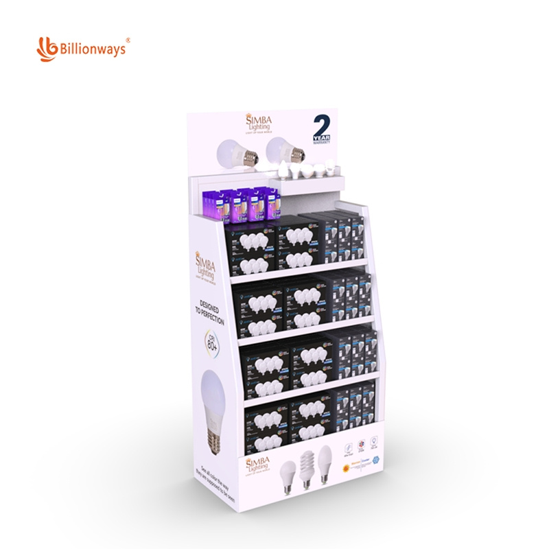 LED Light Display Stand with Metal Frame for LED Bulb Shelf