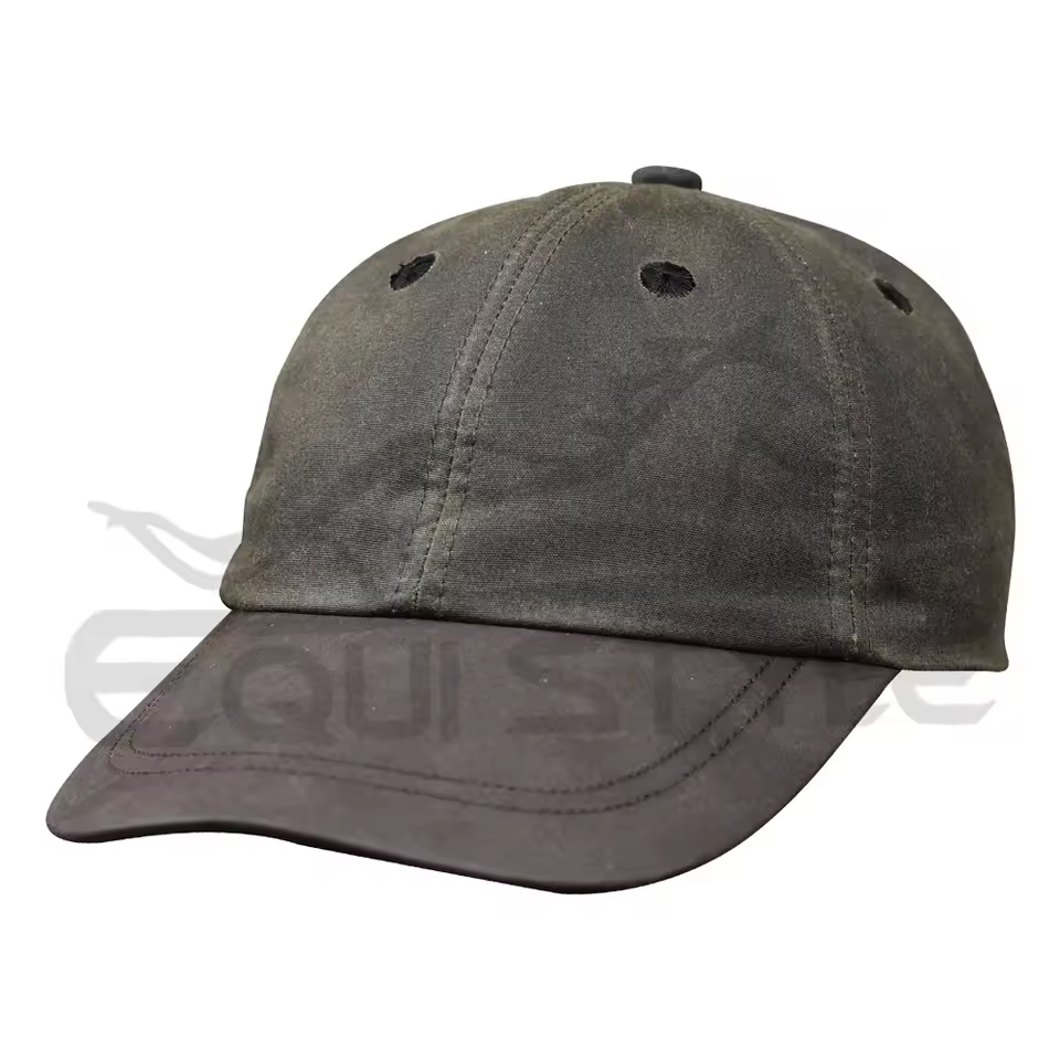 Plain Baseball Hats Olive Green Color Waxed Canvas Baseball Caps Top Quality Material Fully Customized Design Baseball Caps