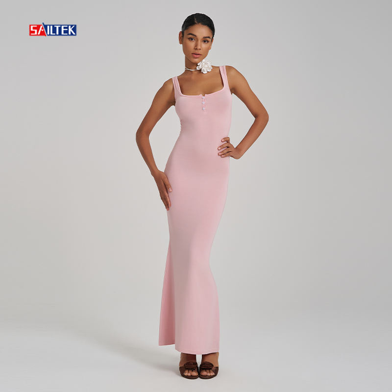 High Quality Pink Bodycon MIDI Dress Women