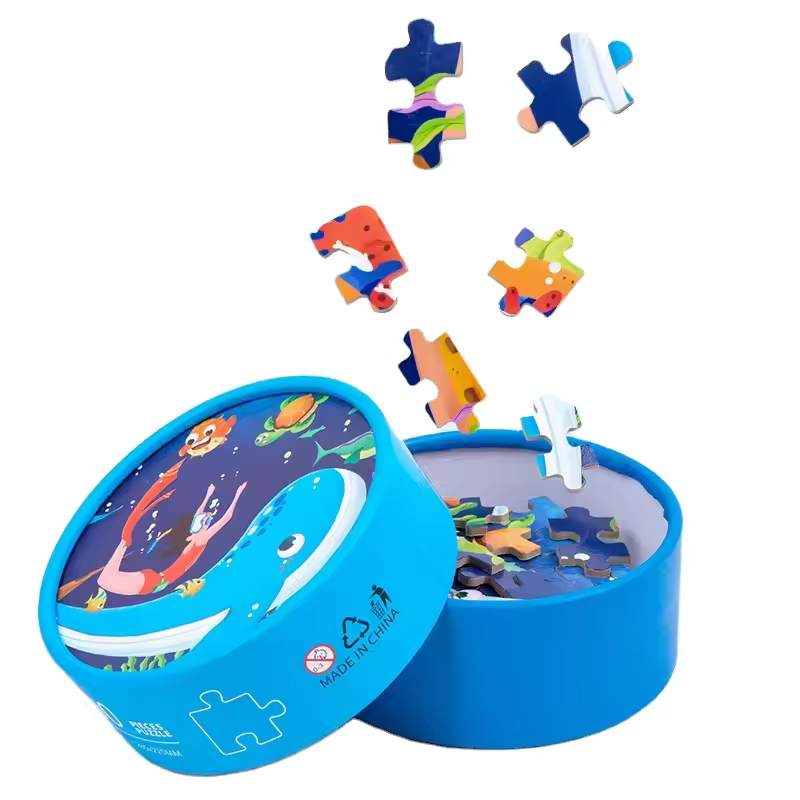 Hot Sell Children 100pcs Paper Tube Jigsaw Puzzle 12 Themes Diy Game Montessori Early Educational Toys For Kids Boys & Girls