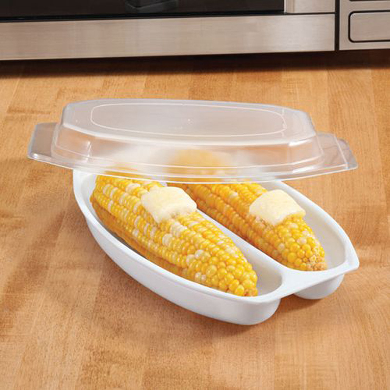 Microwave Plastic Sweet Corn Cooker Corn Steamer with Lid