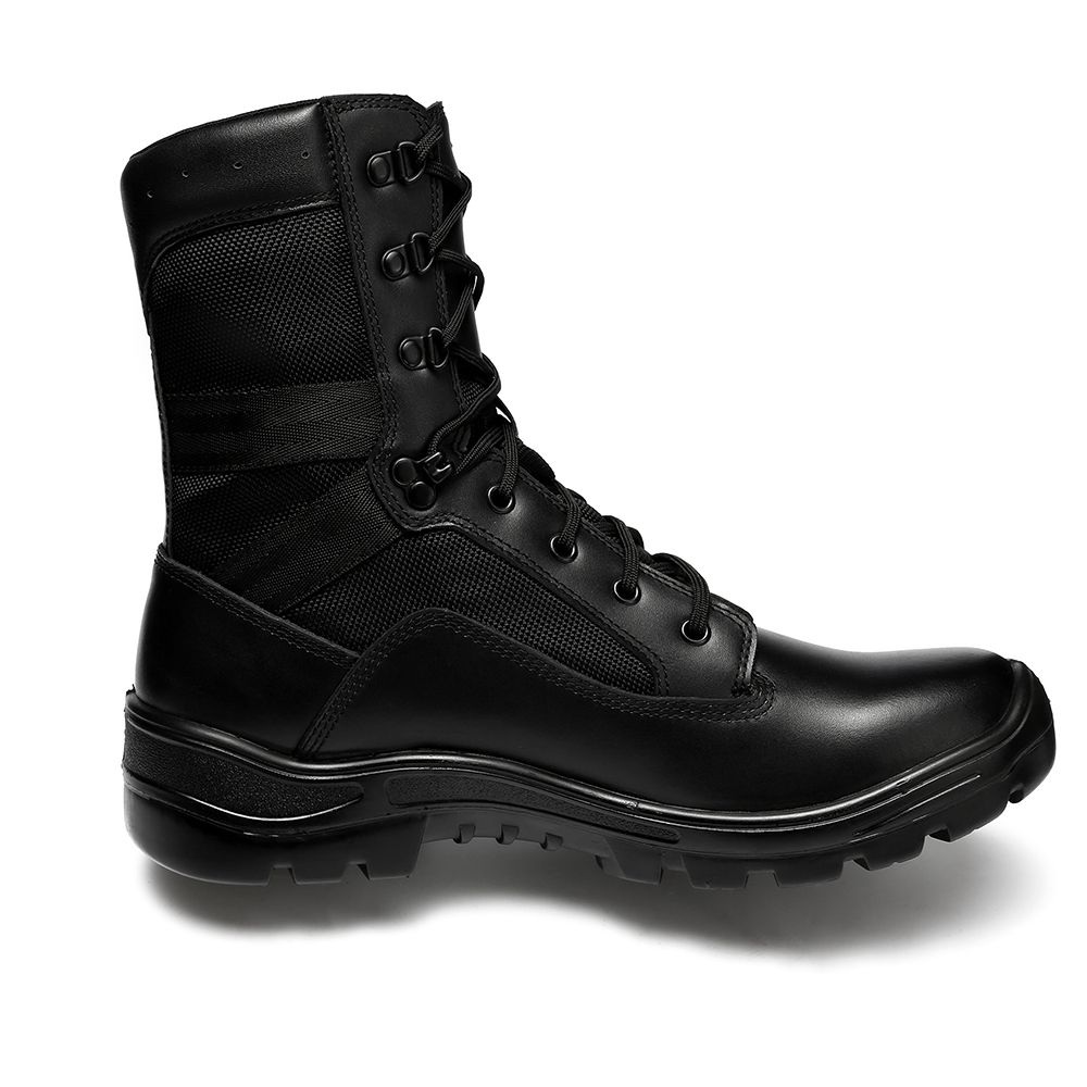 Four Seasons Slip Resistant Tactical Boots Wholesale Black Leather Injected Boots Dural Layer Outsole Outdoor Training Shoes
