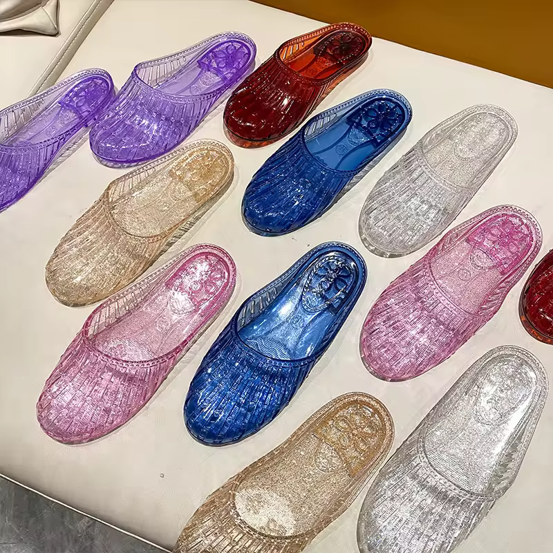 Home Ladies Summer Flat Platform Shoes Girl Pvc Women Lady Jelly Slides Sandals For Women 812-1817
