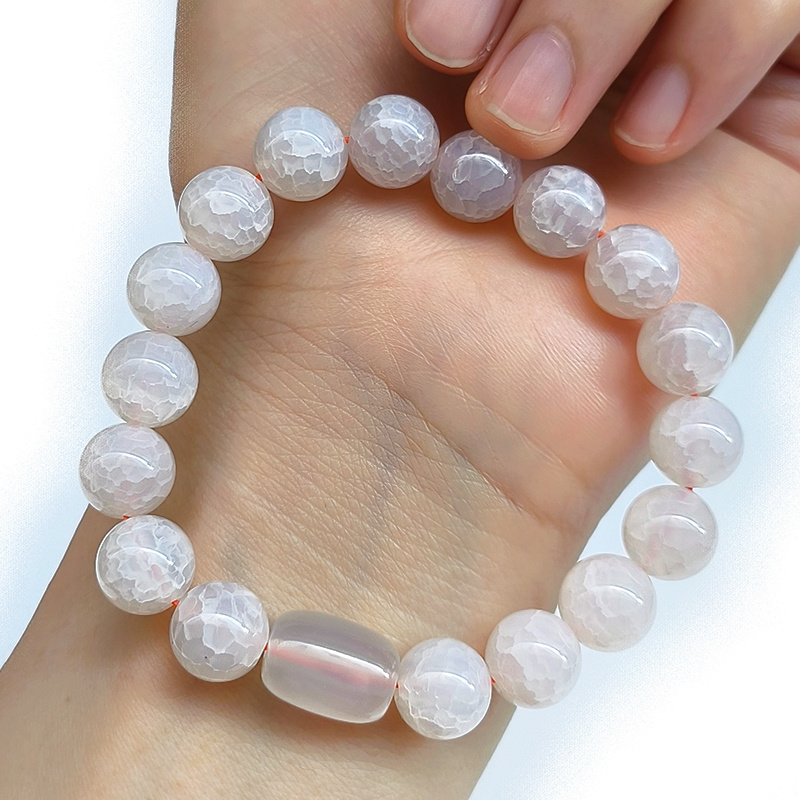 Natural Stone Beaded Bracelet Red Coral Gemstone Crystal Elastic Lucky Bracelets