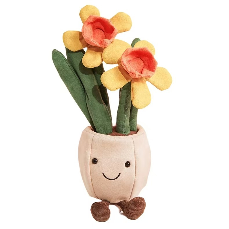 Hot Selling Creative Immortal Flower Toy Knitted Artificial Flower Bouquet Plush Plants
