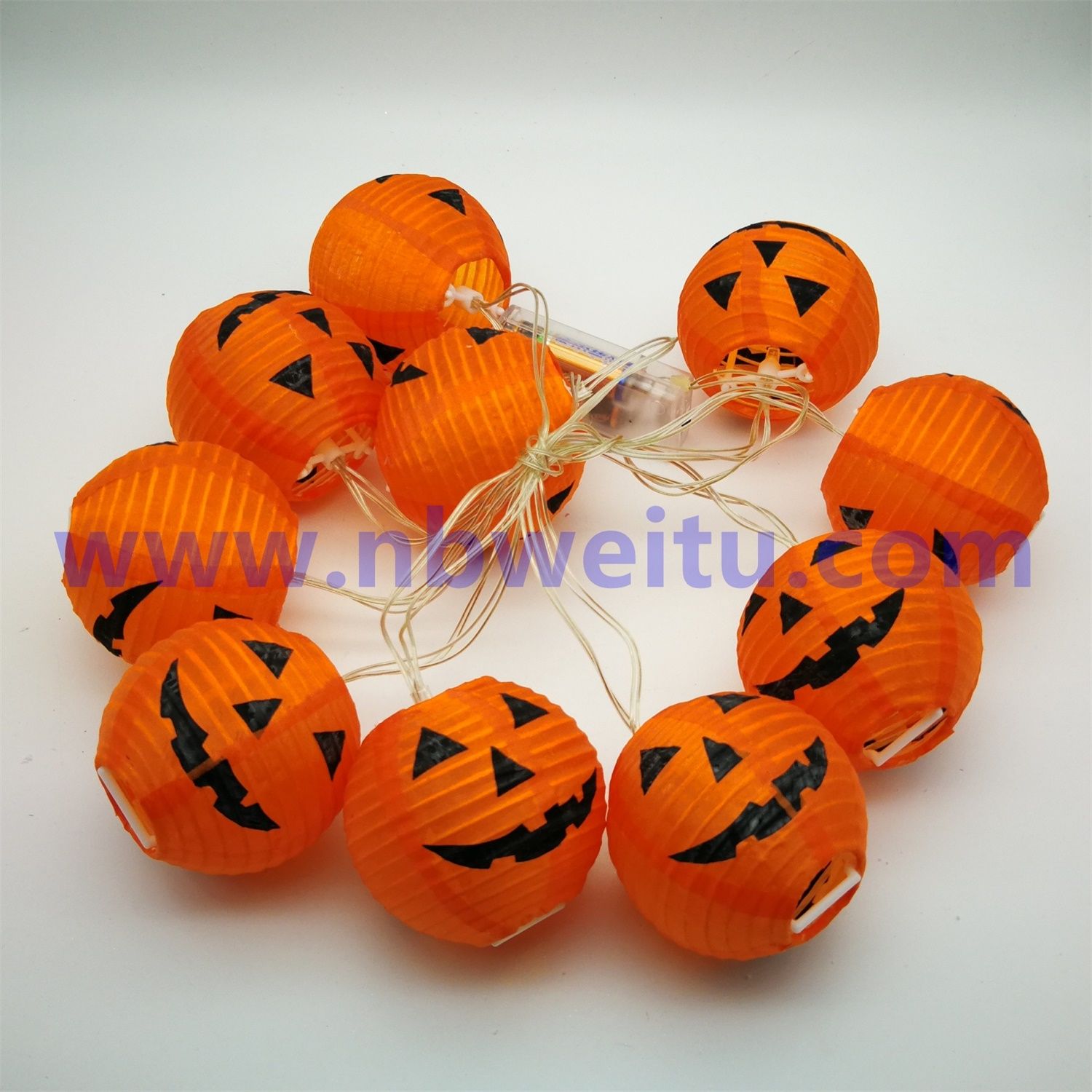 Chinese Supplier 1.5m 10 LED Fabric Pumpkin Lantern String Light