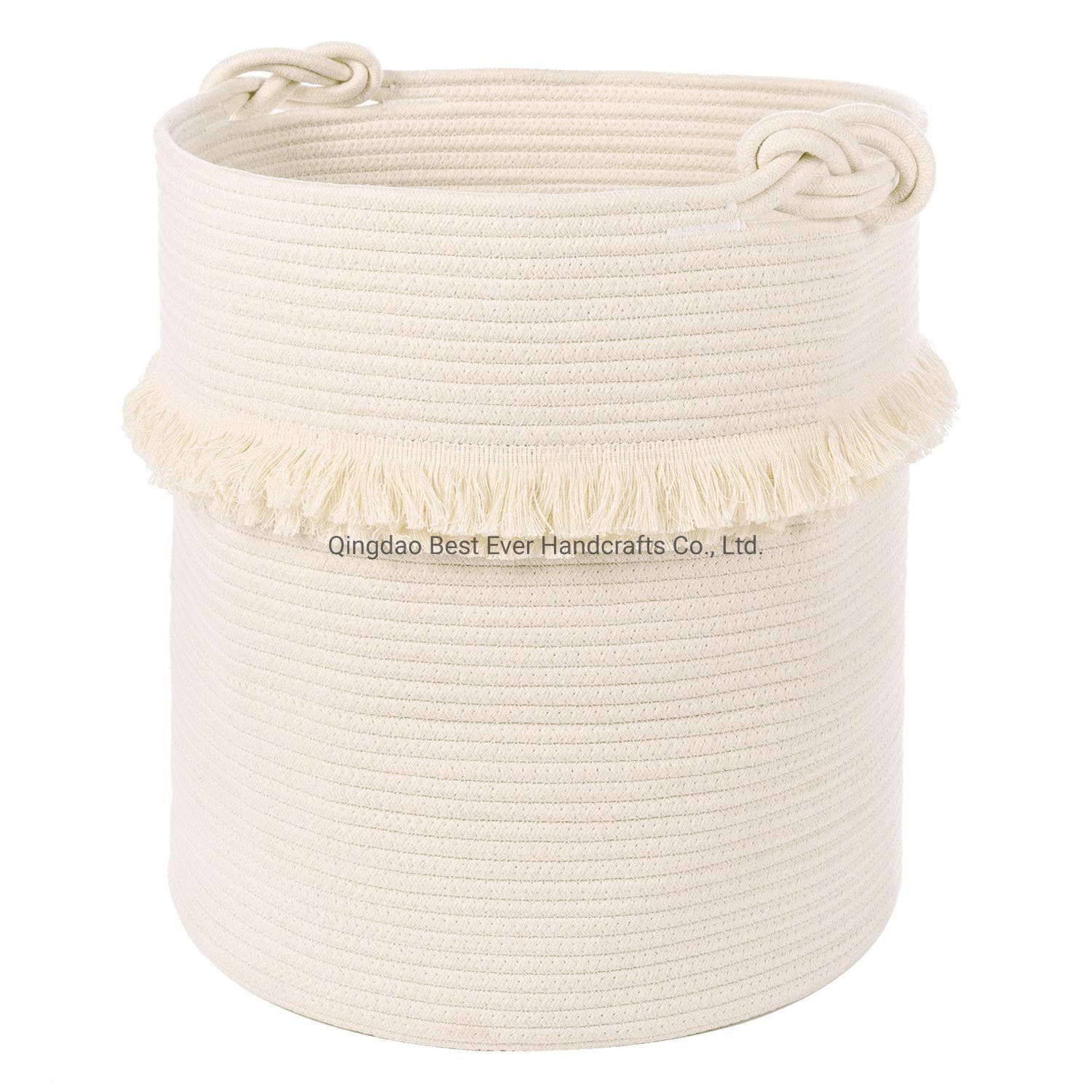 Home Storage Cotton Rope Decorative Hamper for Magazine