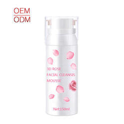 Aixin 150ml Private Label Hot Selling Organic Natural Face Cleanser 3D Rose Mousse Cleansing Foam Facial Rose Mousse