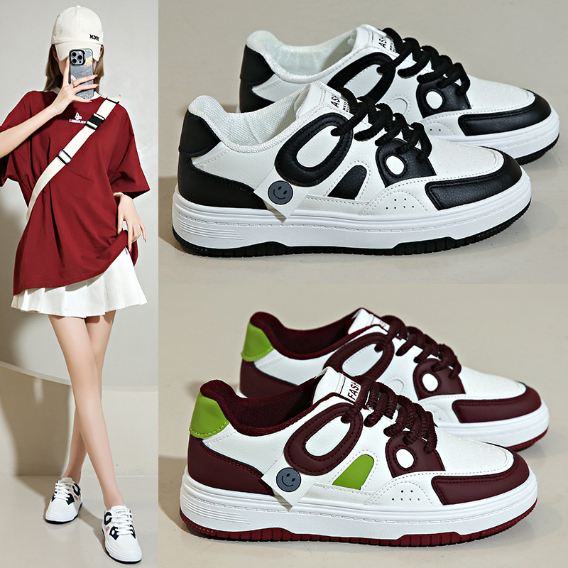 Latest Fashion Flat - Soled Sports Shoes Wholesale Factory. Women's White Casual Shoes. Customizable.