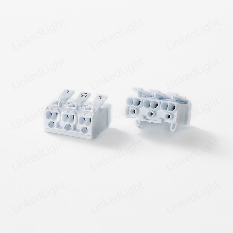 3 Pole LED Lighting Screwless Push in Power Wire Cable Connector