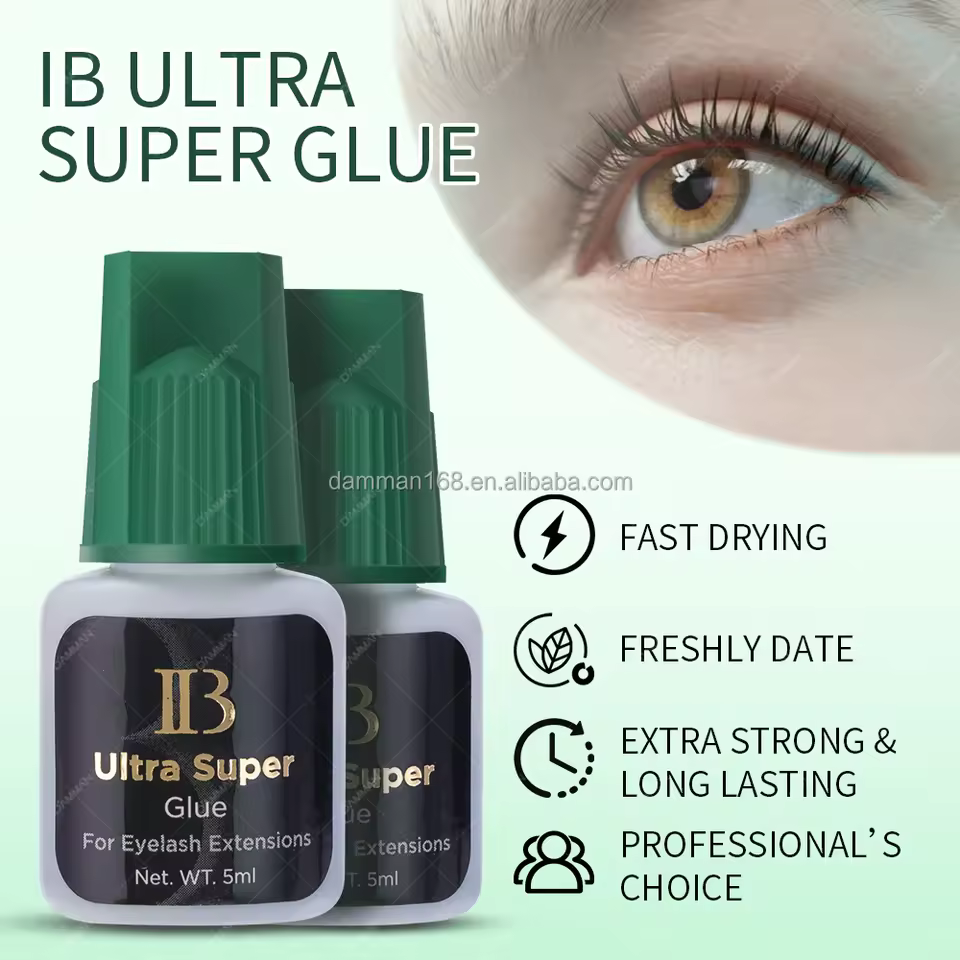 Original Ib Authorized Store I Beauty Ib Green Cap Glue 1 Sec Fast Dry 6-7 Weeks Retention 5ml Ib Ultra Super Glue Adhesive