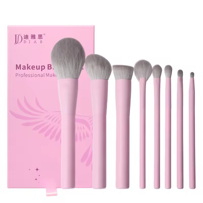 High Quality 8pcs Makeup Set Brush Make Up Vegan Synthetic Hair Professional Cosmetic Pink Custom Makeup Brushes With Logo